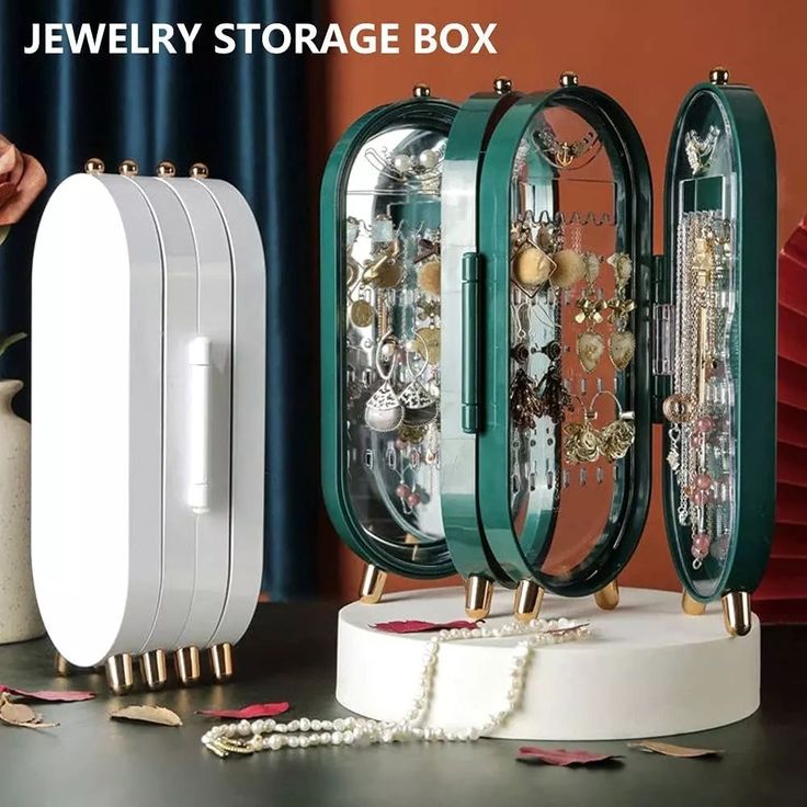 🌟✨ Elegant Foldable Jewelry Organizer with Mirror 💎 | Luxe Travel & Home Storage