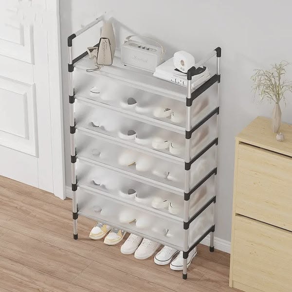 ✨Dustproof 6-Layer Shoe Rack – Sleek, Stylish & Trendy👟🧺✨