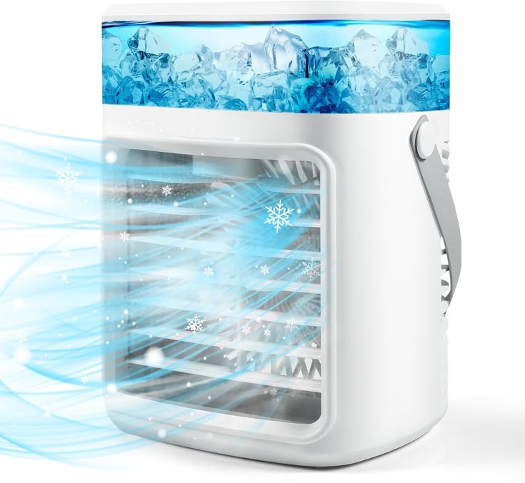 ✨ Compact 5-in-1 Air Cooler ❄️💨 – Ice Tray & LED Magic 🌟